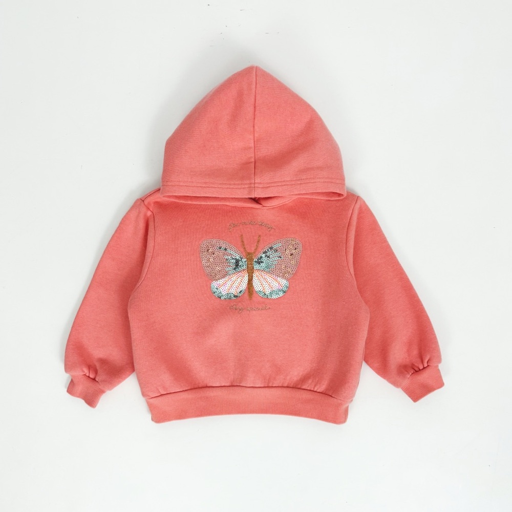 H&M Sequin-Detail Butterfly Motif Hoodie | Size 3T